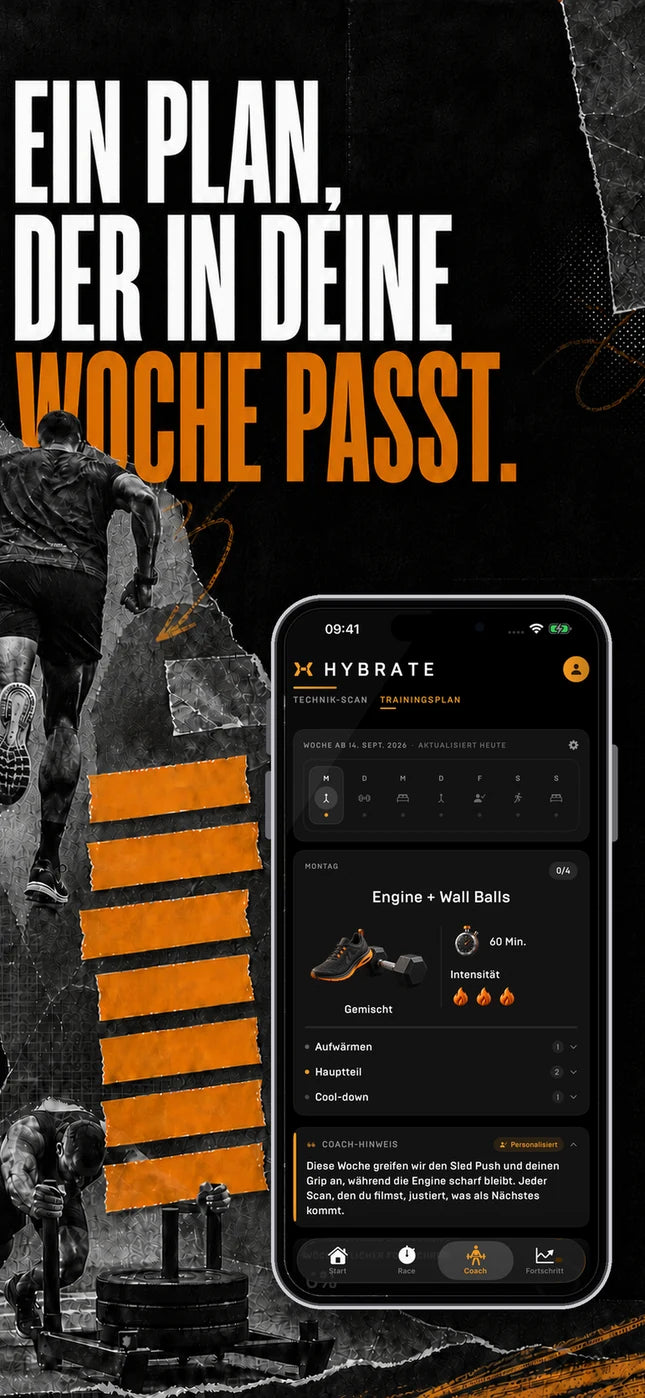 HYBRATE App: Ein Plan, der in deine Woche passt.