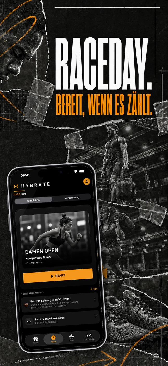 HYBRATE App: Raceday. Bereit, wenn es zählt.